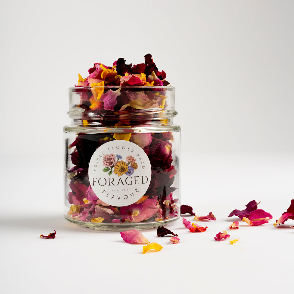 Dried Edible Rose Petals in Mixed Colours – Foraged Flavour Edible Flowers